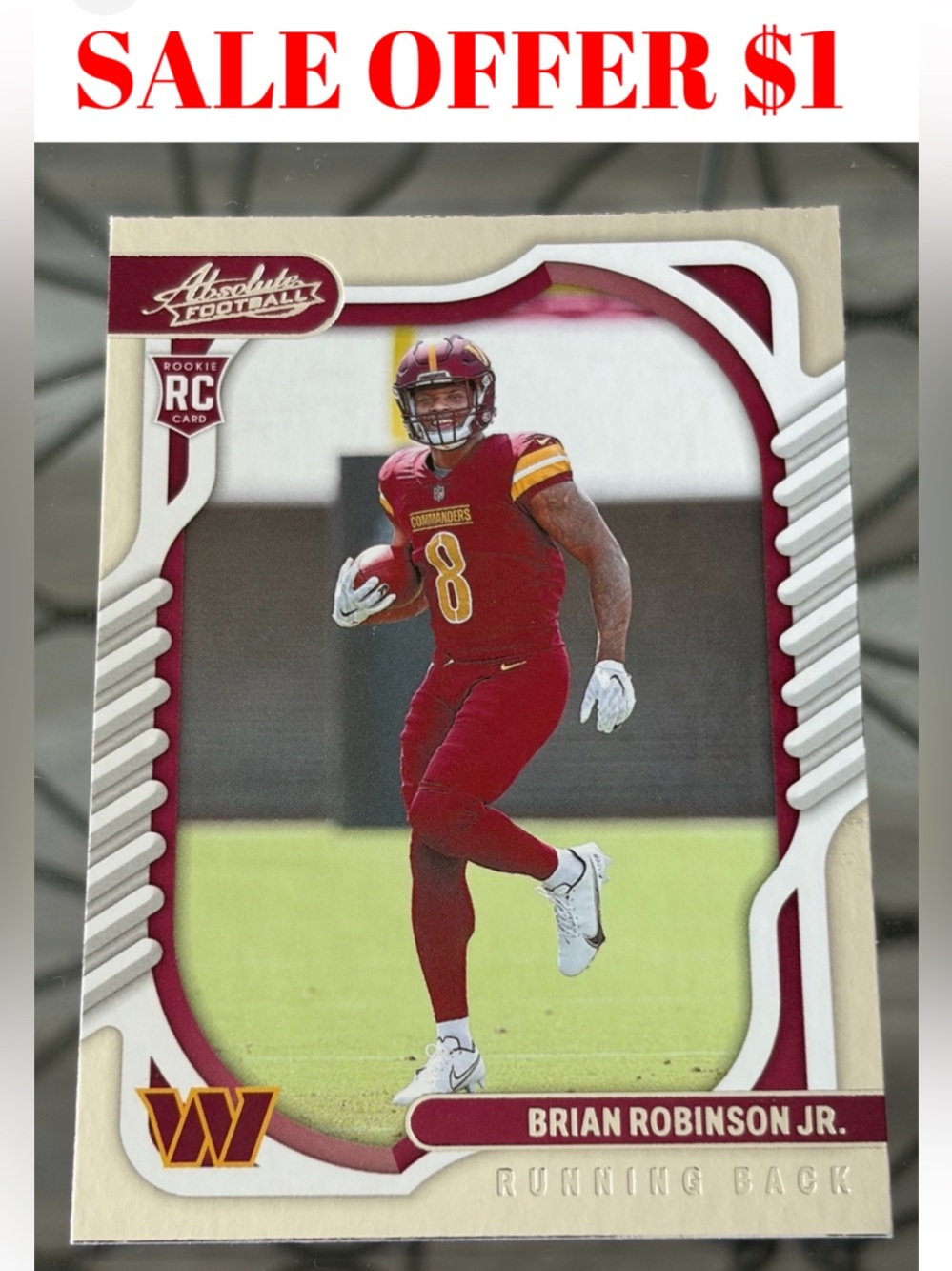 Brian Robinson Jr 2022 Panini Washington Commanders Rookie RC NFL Football